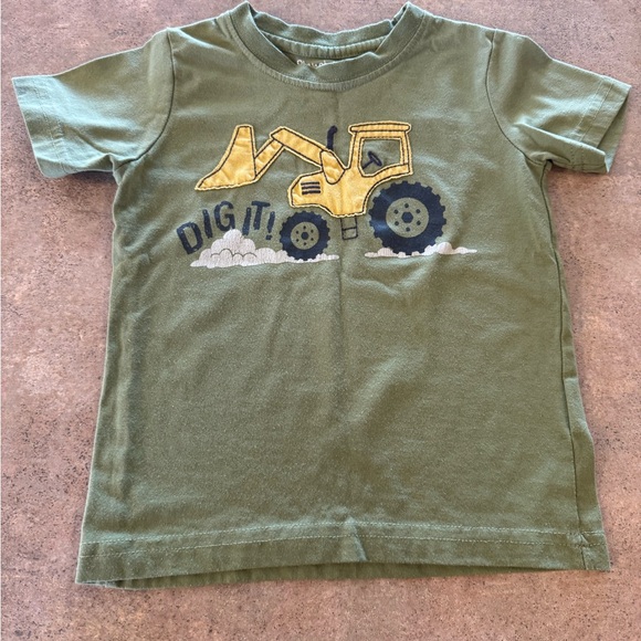 Toddler Tractor Green T-Shirt and Tan Shorts Set, Size 3T - Picture 2 of 7